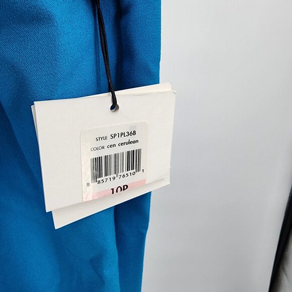 Calvin Klein Size 10P Womens Modern Fit Dress Pants Cerulean Blue With Belt - Picture 4 of 7